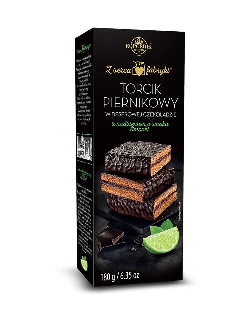 Torcik piernikowy w deserowej czekoladzie z nadzieniem Limonka